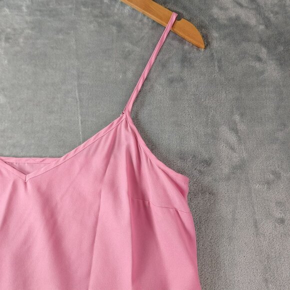 Womens Y2K Coquette Minimalist Adjustable Cami Tank‎ Top Blouse Shirt Pink - Picture 2 of 7